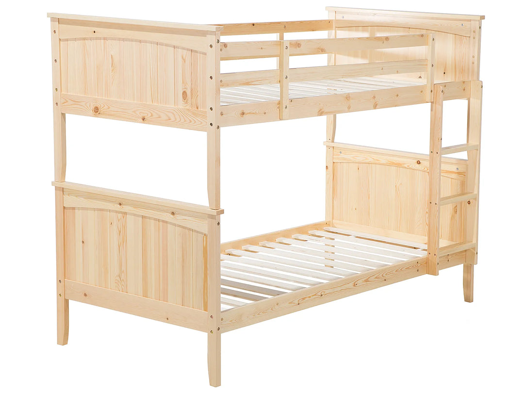 Bunk Bed Pine Wood 90 x 200 cm (EU Single) Light Brown Tymo