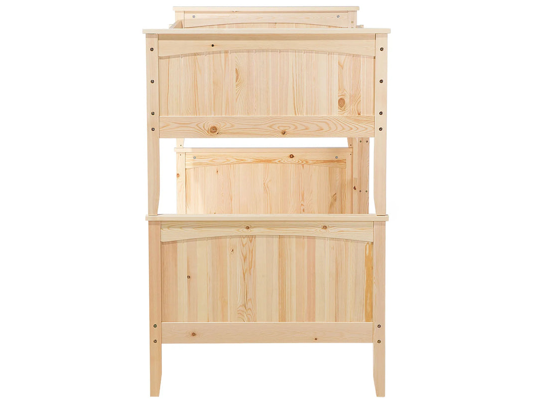 Bunk Bed Pine Wood 90 x 200 cm (EU Single) Light Brown Tymo