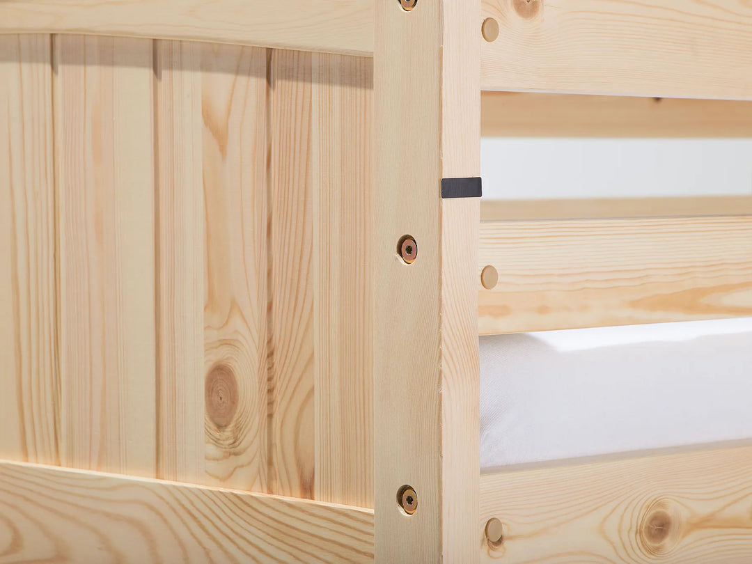 Bunk Bed Pine Wood 90 x 200 cm (EU Single) Light Brown Tymo