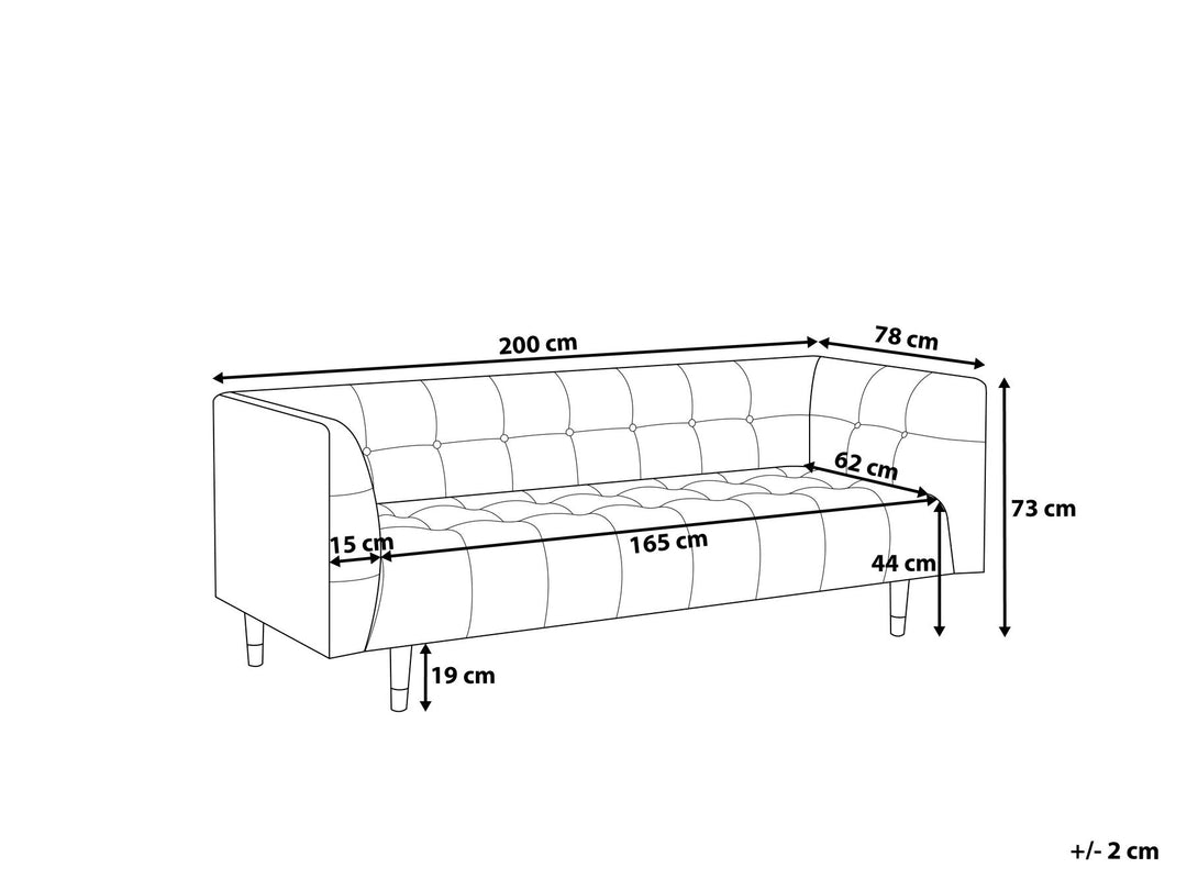 Byske 3 Seater Leather Sofa Brown