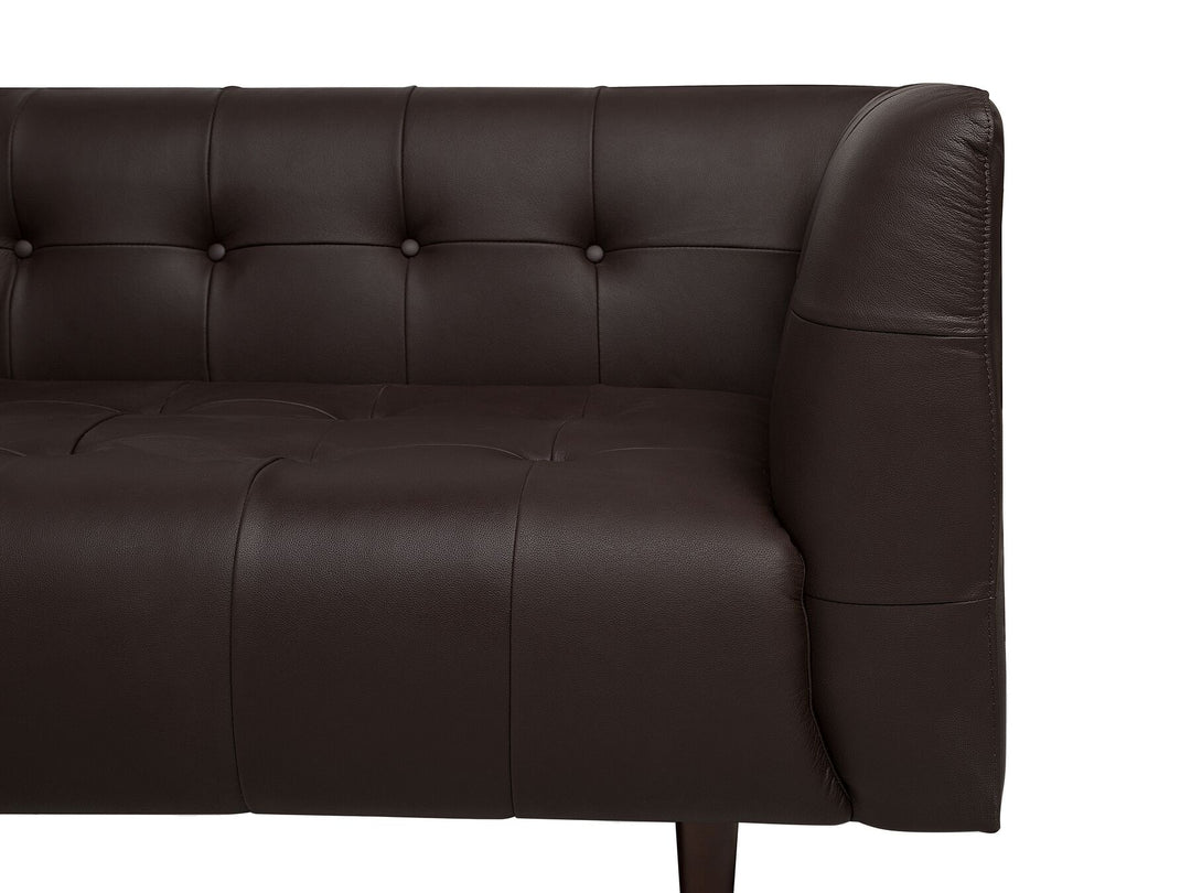 Byske 3 Seater Leather Sofa Brown