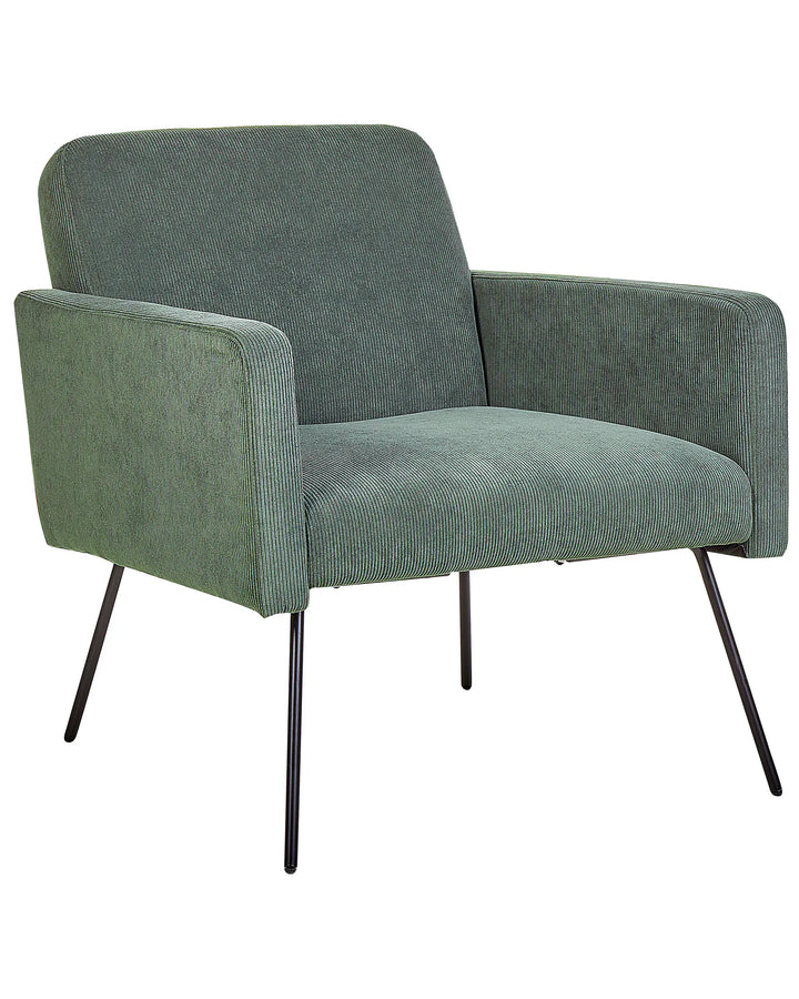 Armchair Corduroy Dark Green Walthill
