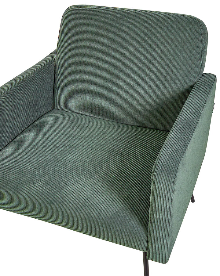 Armchair Corduroy Dark Green Walthill