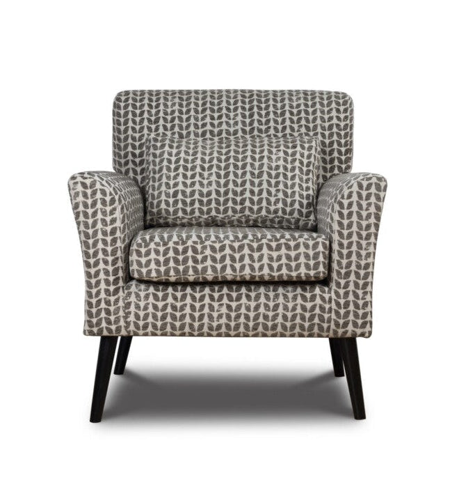 Patterned armchair on a white background