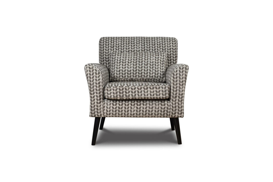 Patterned armchair on a white background