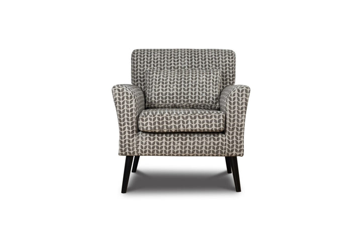Patterned armchair on a white background