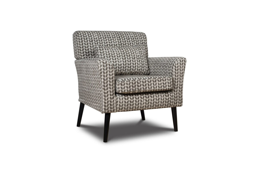 Patterned armchair on a white background