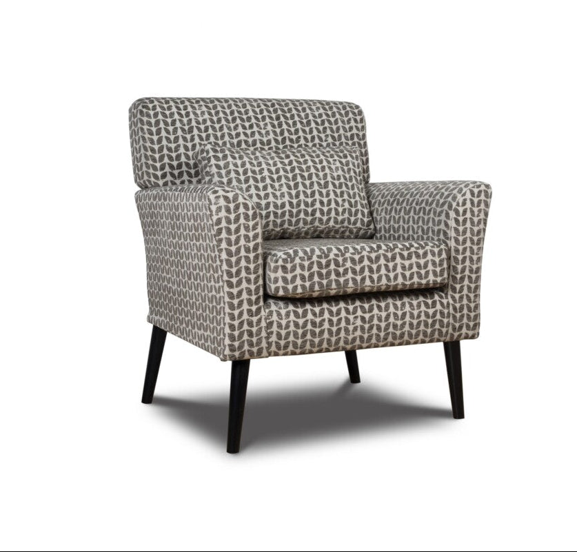Patterned armchair on a white background