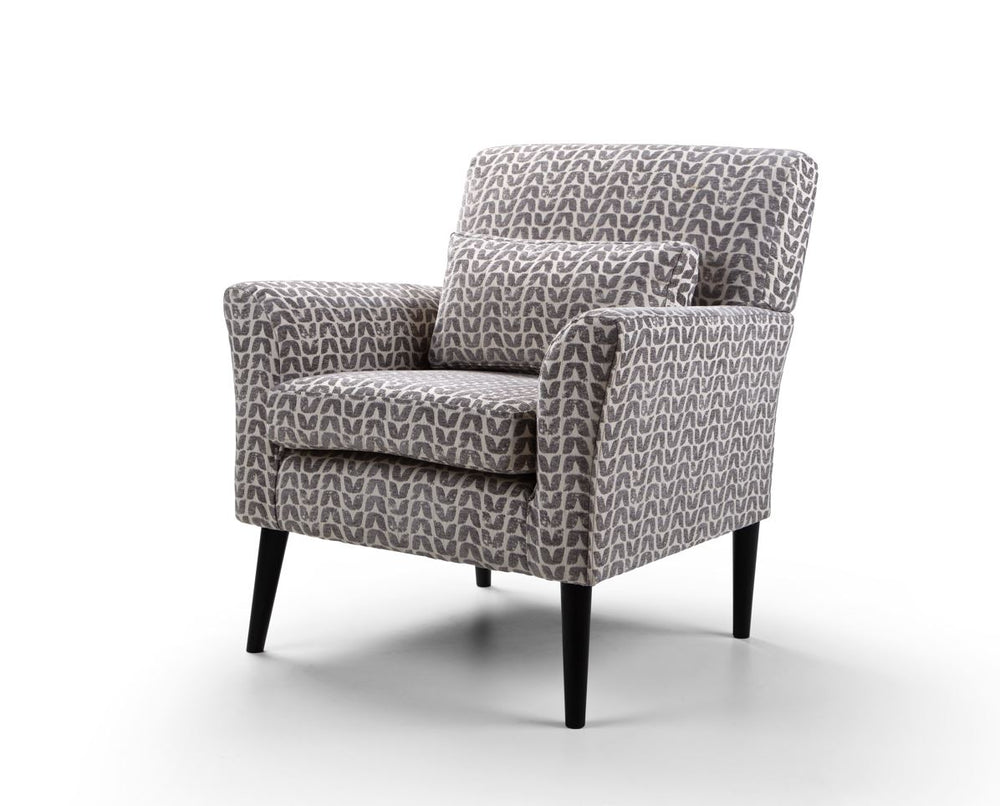 Patterned armchair on a white background