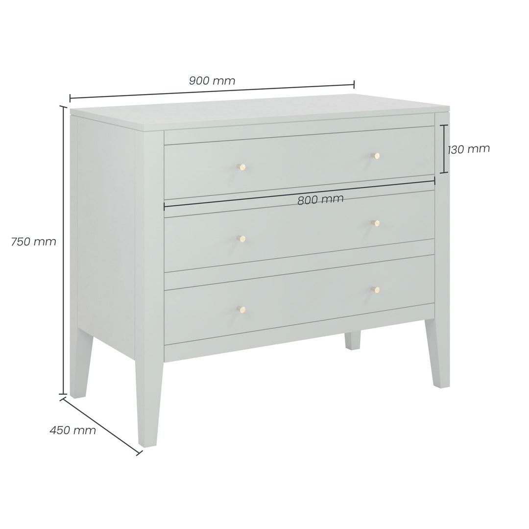 D.I.Designs Alton 3 Drawer Chest Pigeon Grey