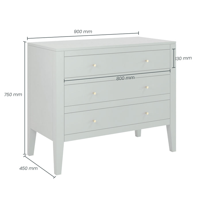 D.I.Designs Alton 3 Drawer Chest Pigeon Grey