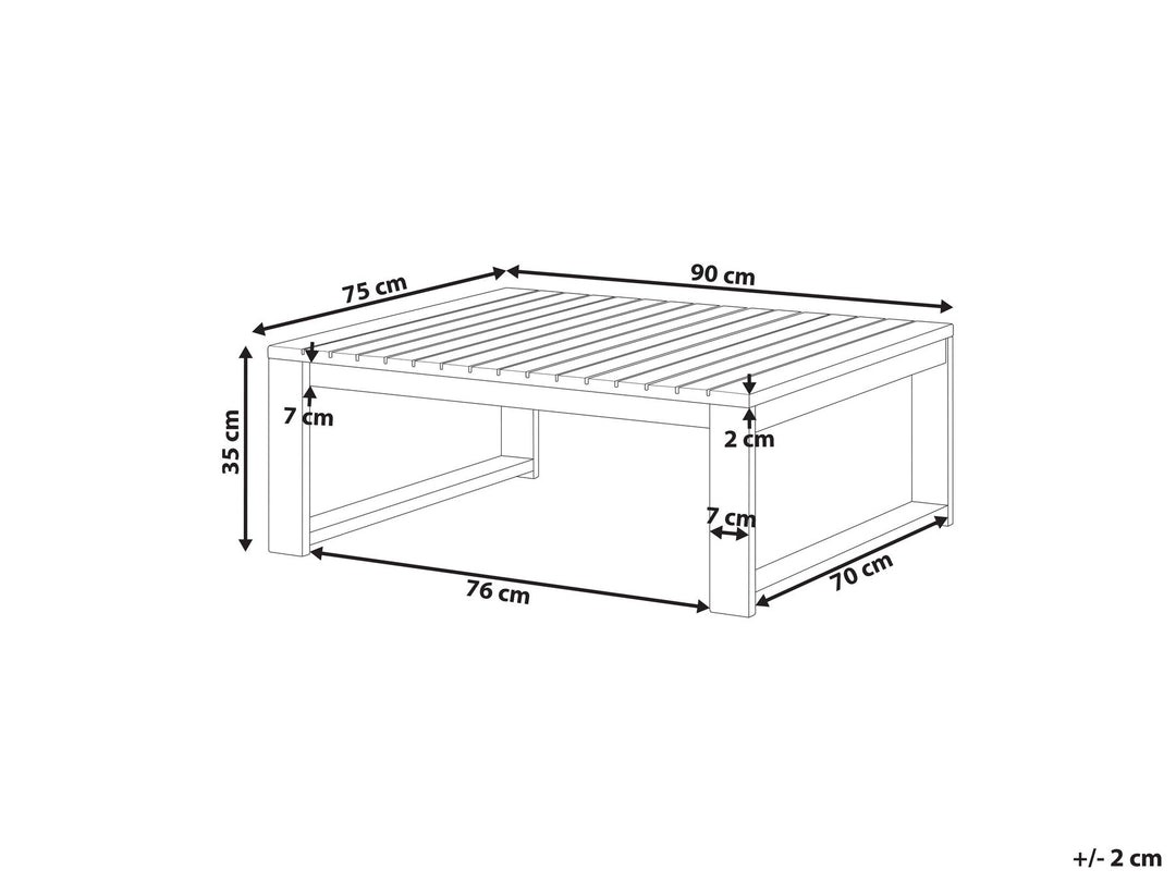 Timor Garden Coffee Table 90 cm 75 cm Certified Acacia Wood Light Brown