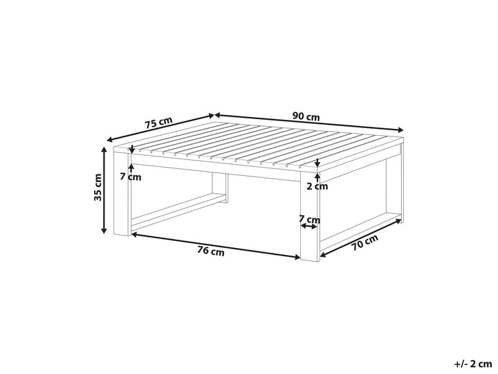 Timor Garden Coffee Table 90 cm 75 cm Certified Acacia Wood Light Brown