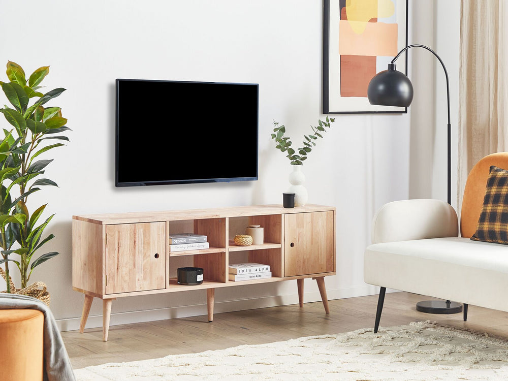 TV Stand Wood Light Brown CHANDLER