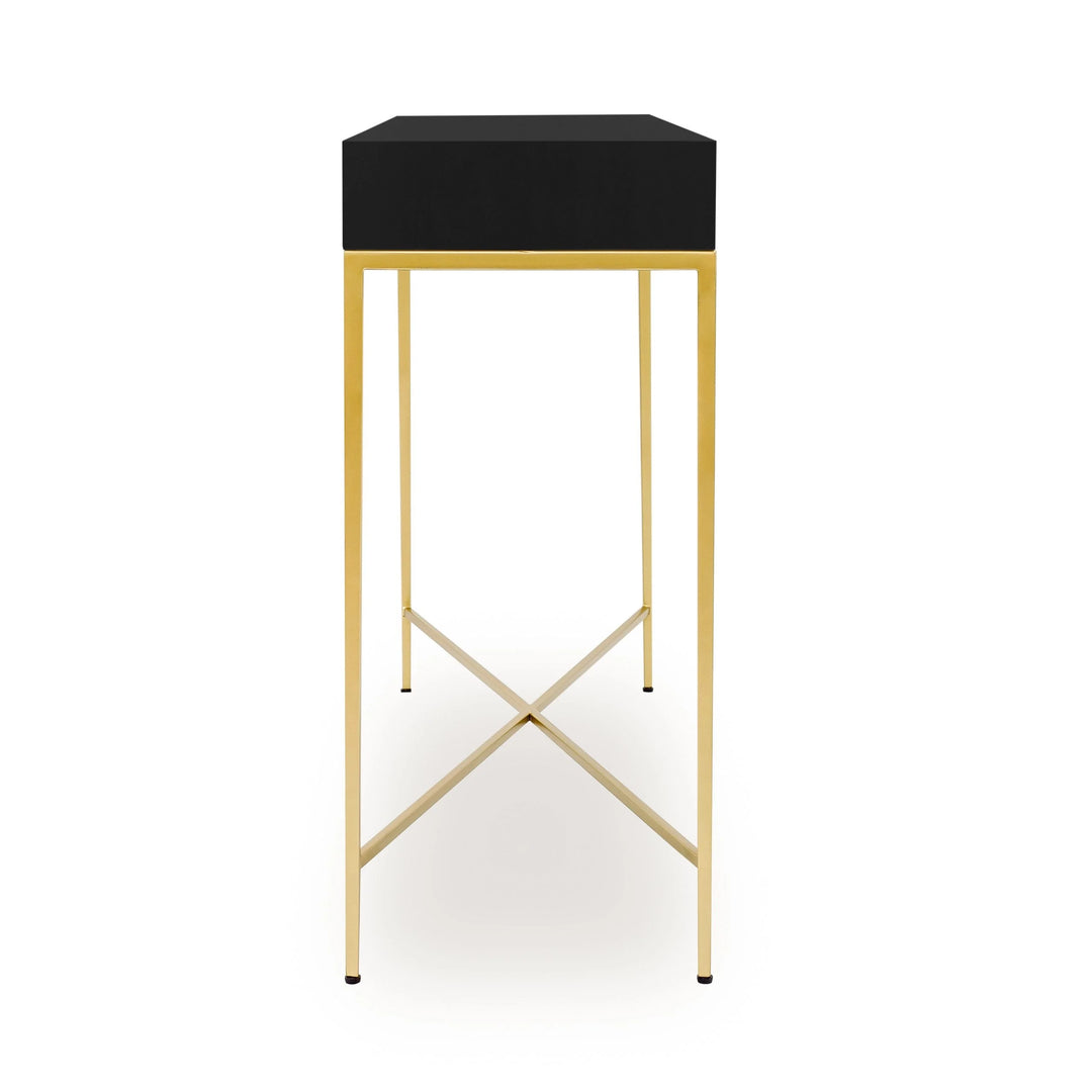 D.I.Designs Designs Berkeley Gloss Black & Gold Console Table