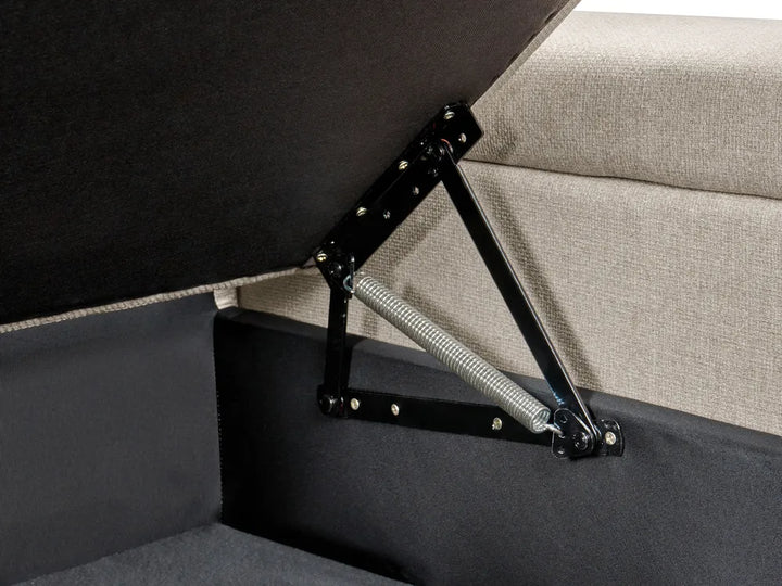 Corner Sofa Bed 3 Seater Faux Linen Beige Left Hand Standridge