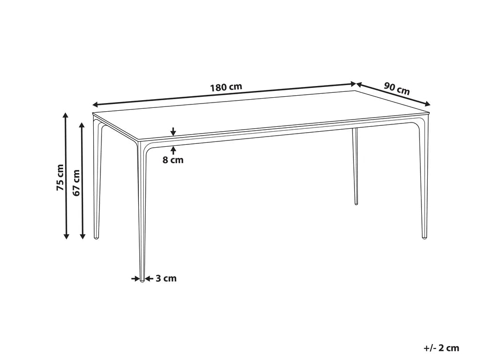 Conference Table 90 cm x 180 cm Dark Grey Paolo