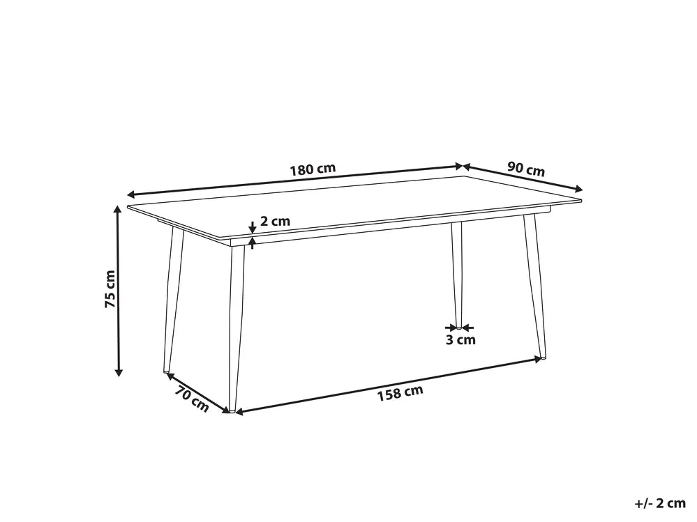 Conference Table 90 cm x 180 cm Grey Marble Imron