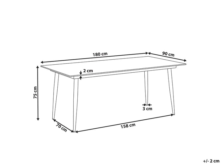 Conference Table 90 cm x 180 cm Grey Marble Imron