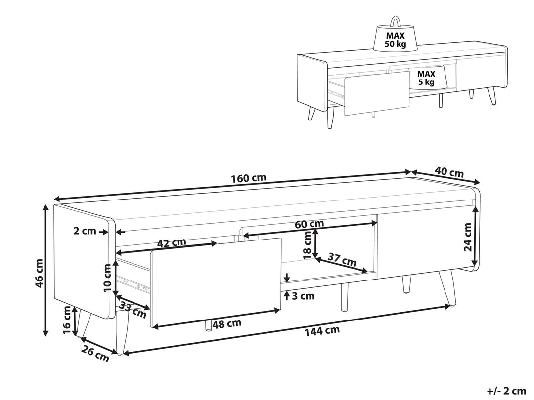 TV Stand White Carmavy
