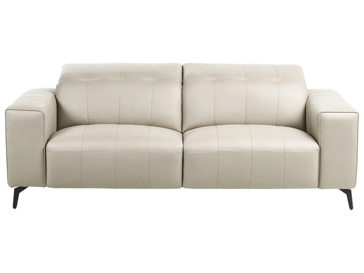 Light beige faux leather 3 seater sofa
