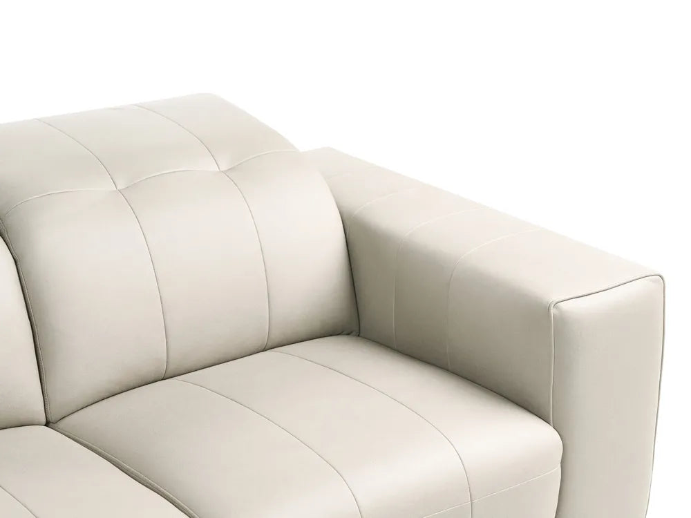 Sofa 3 Seater Faux Leather Light Beige Makirah