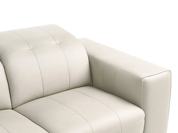 Sofa 3 Seater Faux Leather Light Beige Makirah