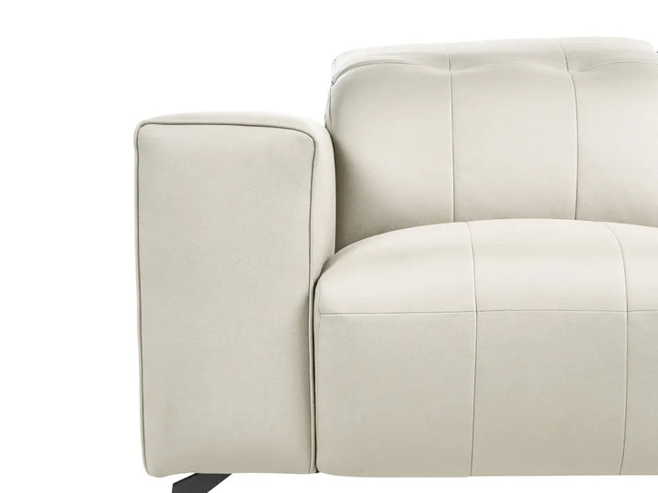 Sofa 3 Seater Faux Leather Light Beige Makirah