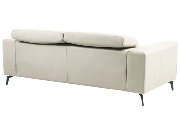 Sofa 3 Seater Faux Leather Light Beige Makirah