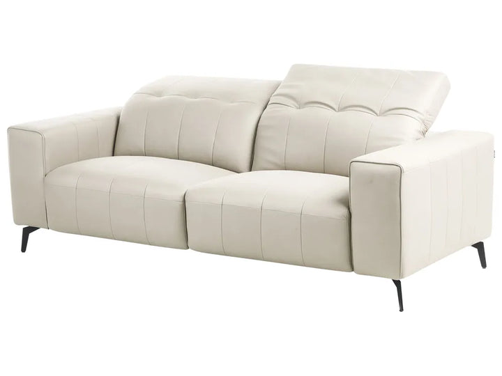 Sofa 3 Seater Faux Leather Light Beige Makirah
