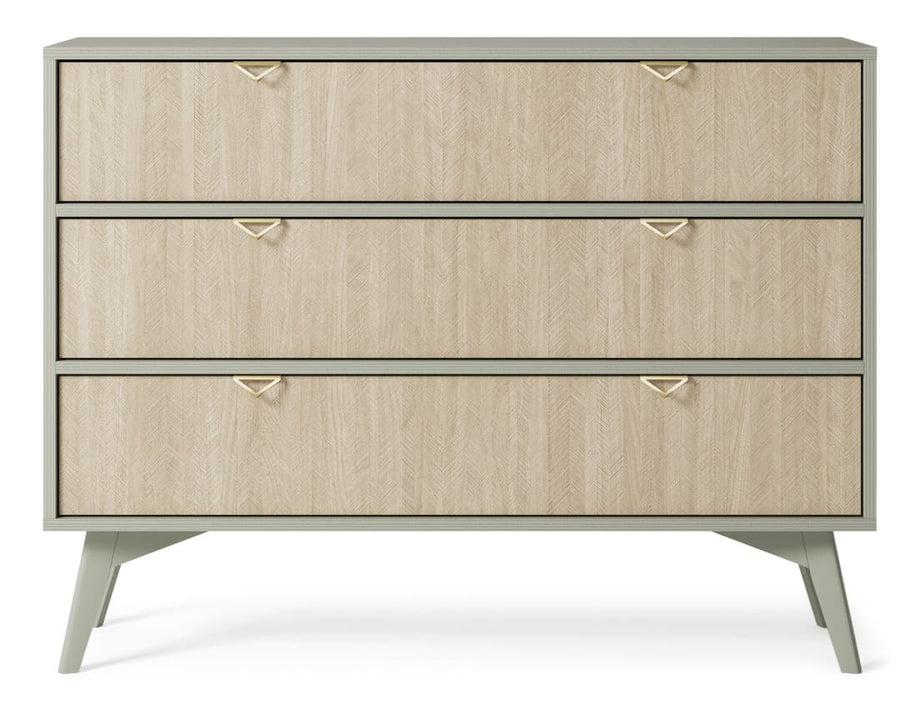 Vibrant Forest Chest of Drawers in Green & Oak Scandi - Infuse Your Space with Freshness