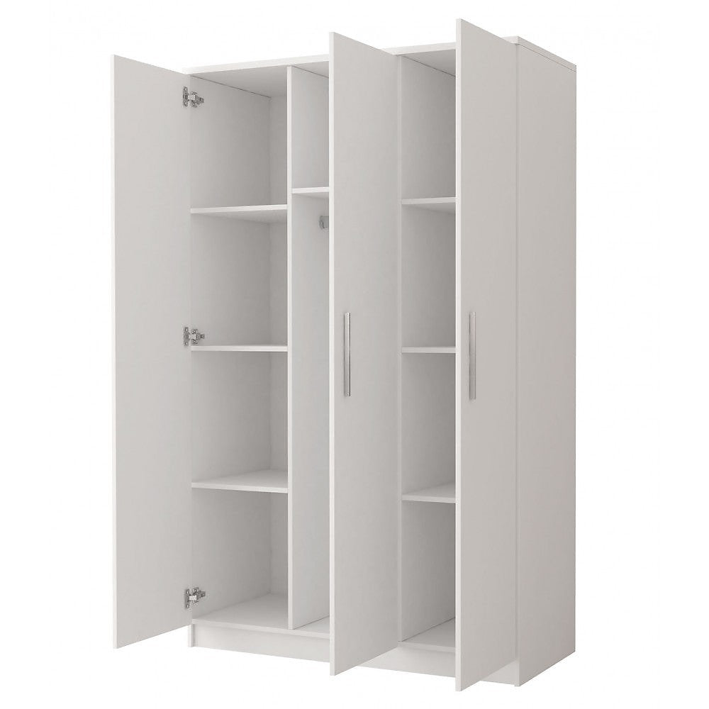Elegant Omega 19 Hinged Wardrobe - White Matt Front and Oak Sonoma Carcass