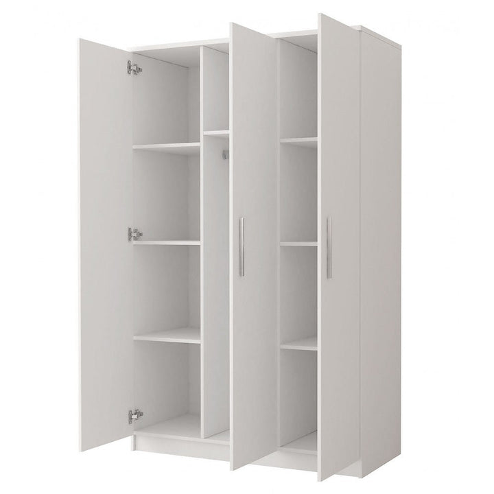 Elegant Omega 19 Hinged Wardrobe - White Matt Front and Oak Sonoma Carcass