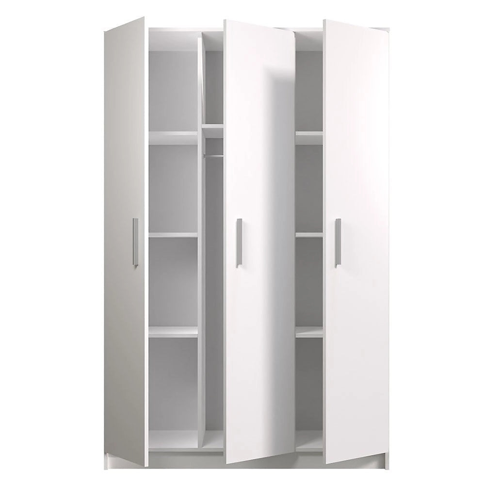Elegant Omega 19 Hinged Wardrobe - White Matt Front and Oak Sonoma Carcass
