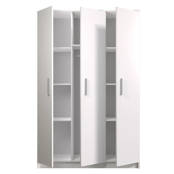 Elegant Omega 19 Hinged Wardrobe - White Matt Front and Oak Sonoma Carcass