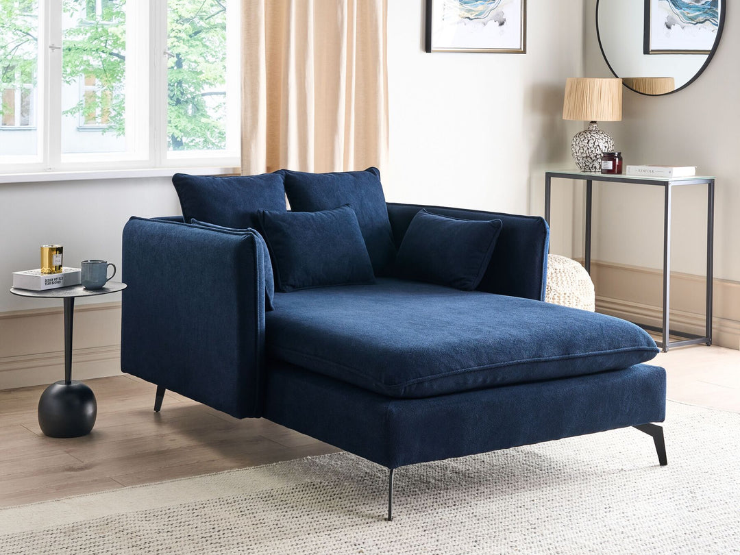 Charmes Fabric Chaise Lounge Blue