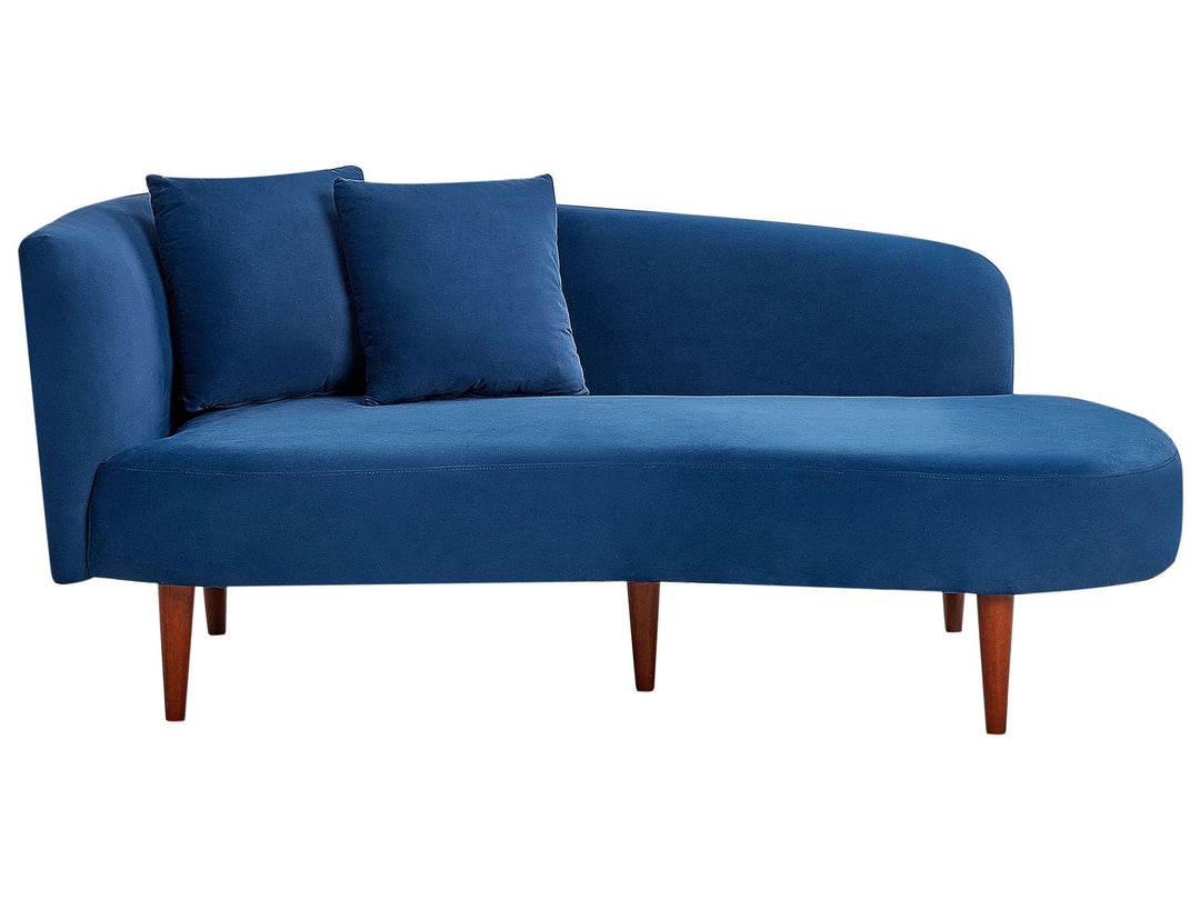 Chaumont Left Hand Velvet Chaise Lounge Blue