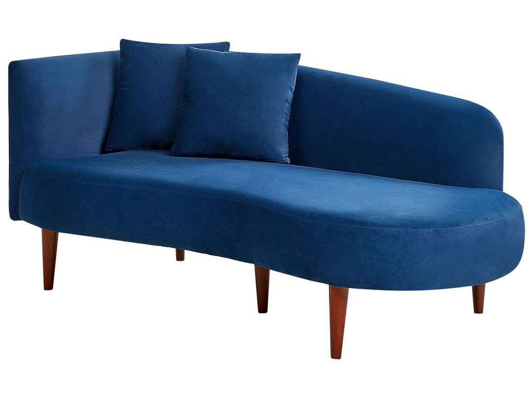 Chaumont Left Hand Velvet Chaise Lounge Blue