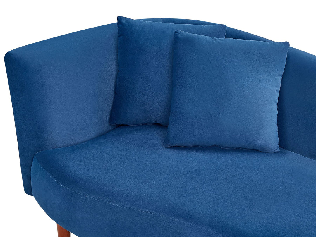 Chaumont Left Hand Velvet Chaise Lounge Blue