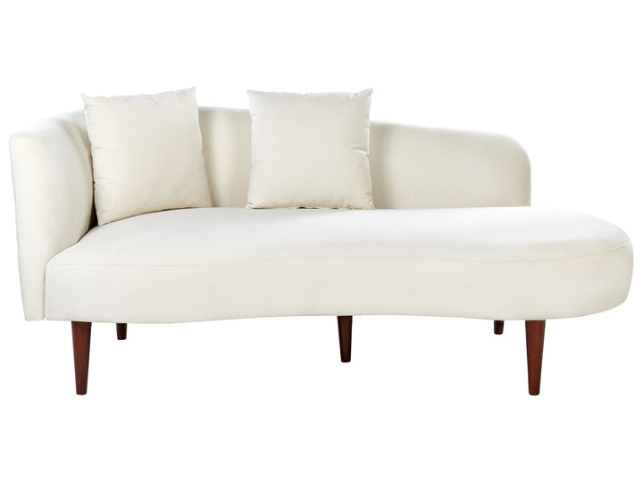 Chaumont Left Hand Velvet Chaise Lounge Cream