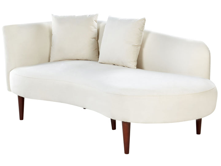 Chaumont Left Hand Velvet Chaise Lounge Cream