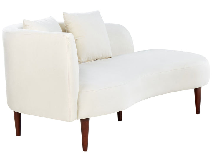 Chaumont Left Hand Velvet Chaise Lounge Cream