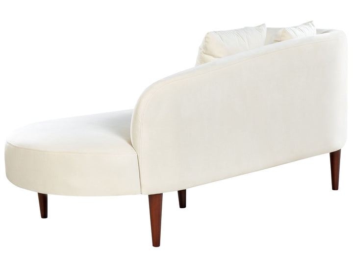 Chaumont Left Hand Velvet Chaise Lounge Cream