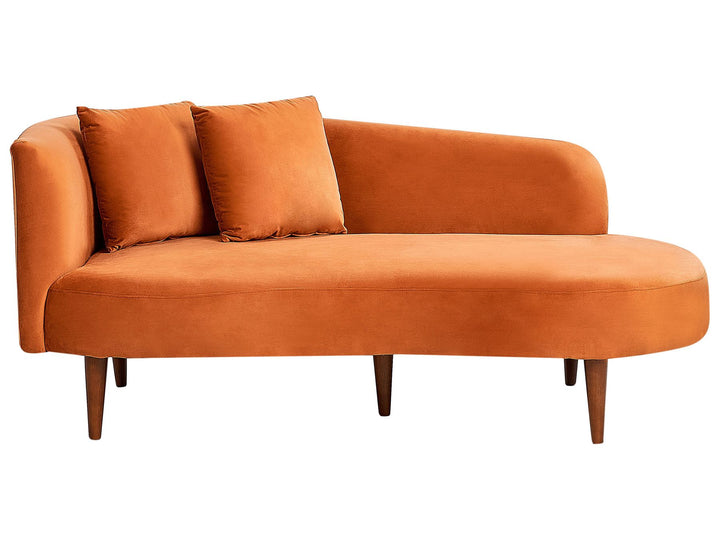 Chaumont Left Hand Velvet Chaise Lounge Orange