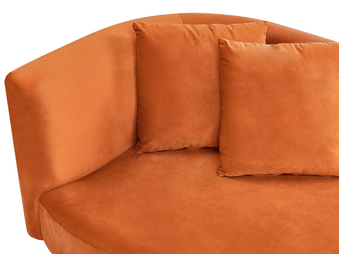 Chaumont Left Hand Velvet Chaise Lounge Orange