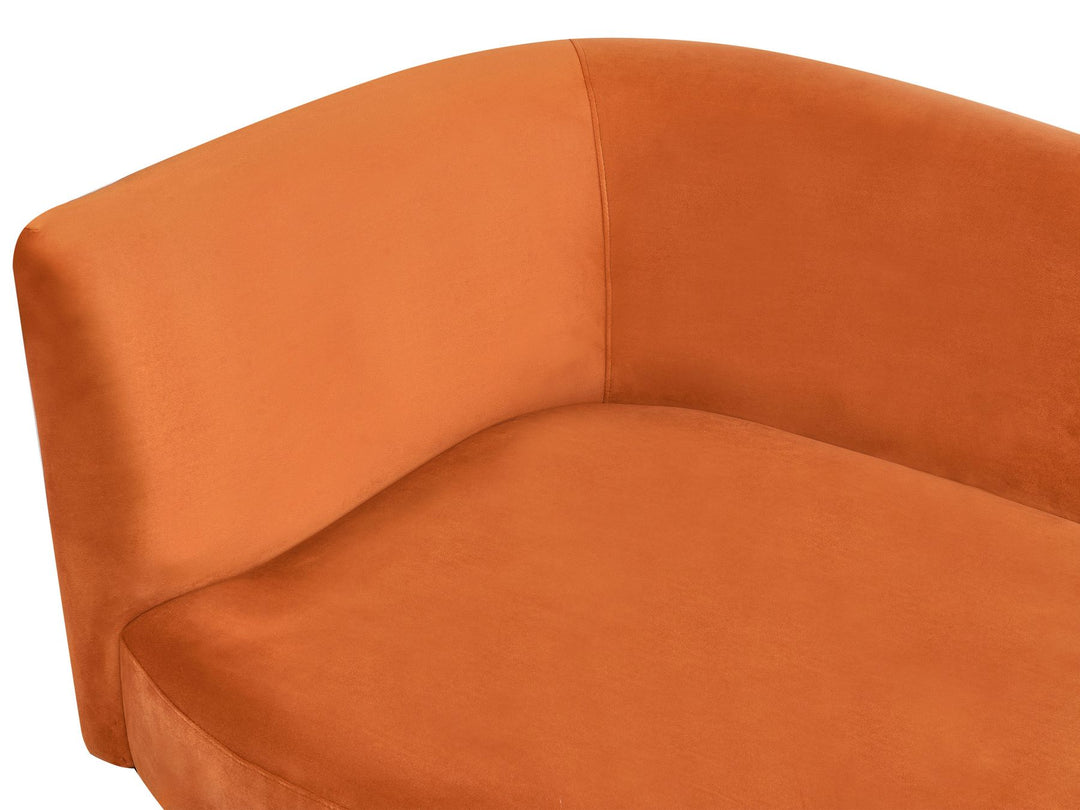 Chaumont Left Hand Velvet Chaise Lounge Orange