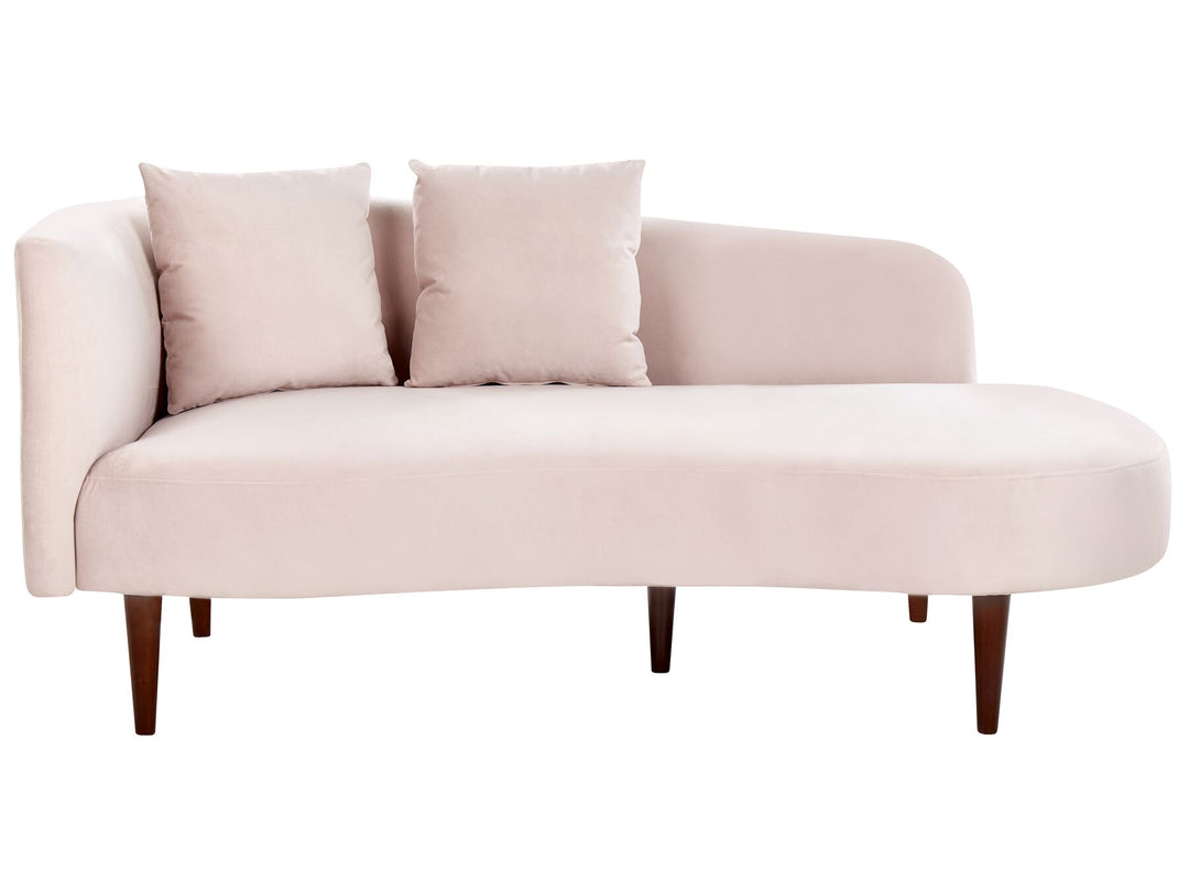 Chaumont Left Hand Velvet Chaise Lounge Pink