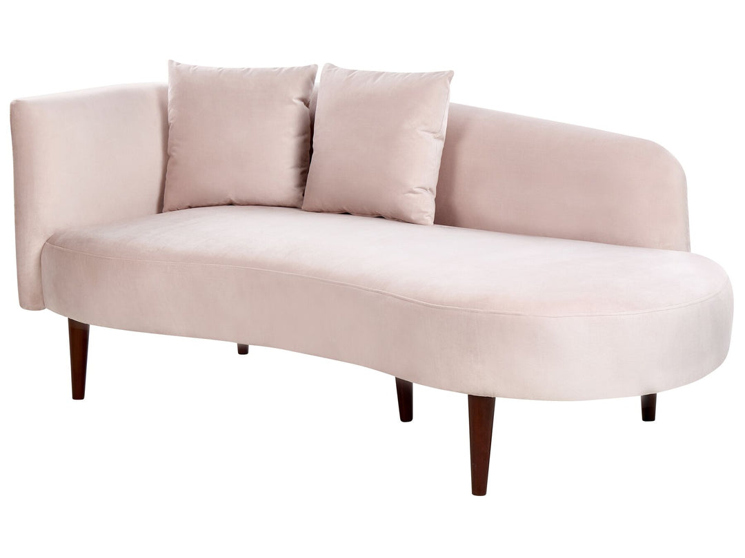 Chaumont Left Hand Velvet Chaise Lounge Pink