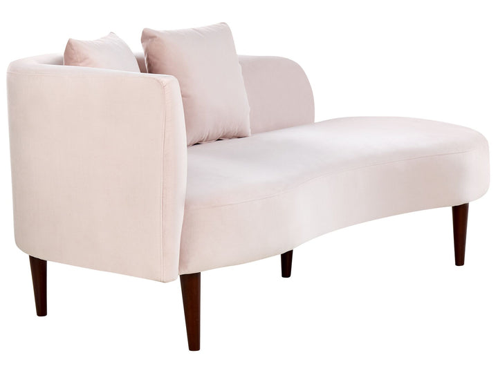 Chaumont Left Hand Velvet Chaise Lounge Pink