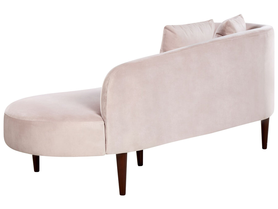 Chaumont Left Hand Velvet Chaise Lounge Pink